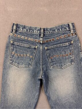 Vintage Y2K Lee Bootcut Flare Denim Jeans, Rivet Design On Pockets & Back, 26